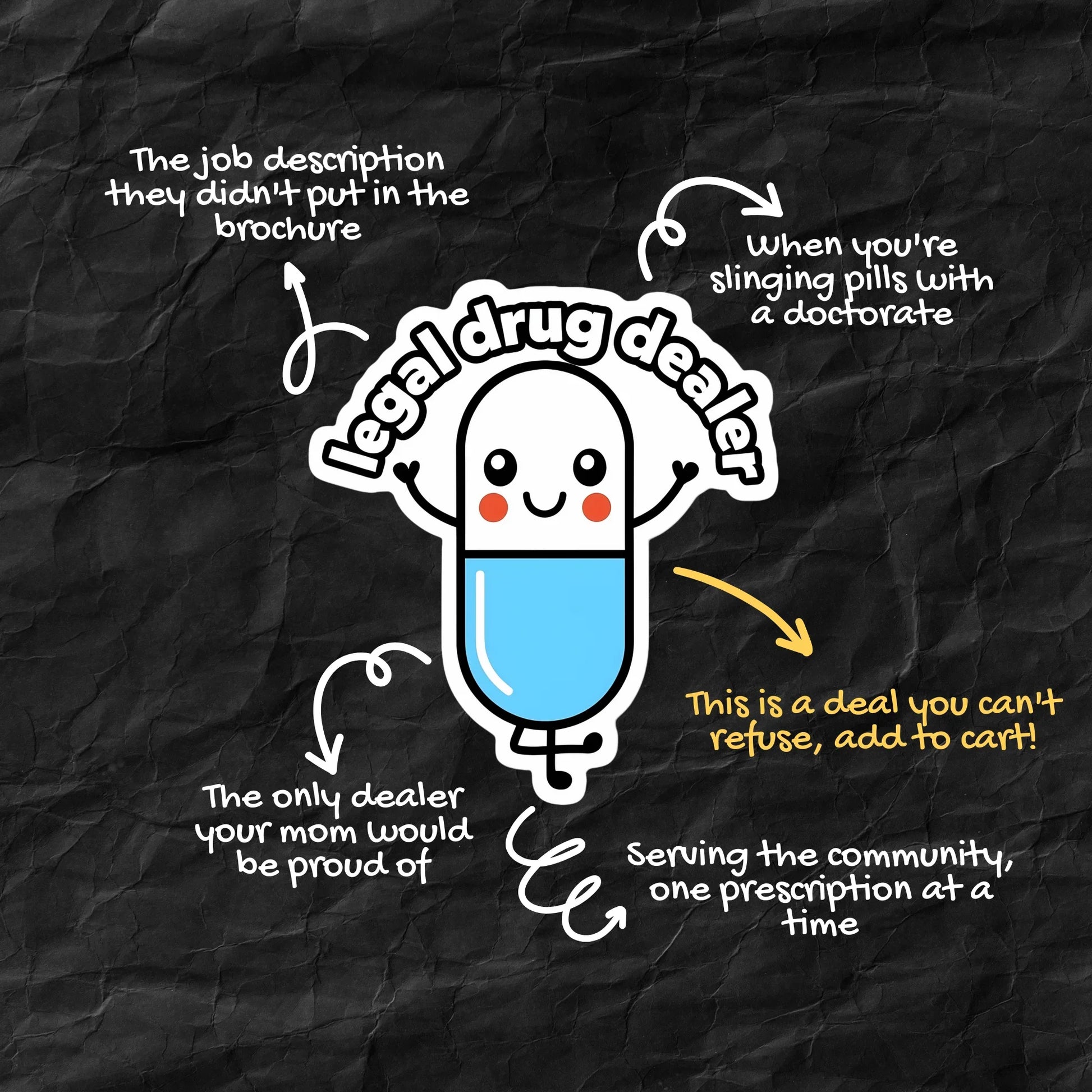 Pharmacy vinyl sticker for pharmacy students, pharmacists and medicos – Art.erise