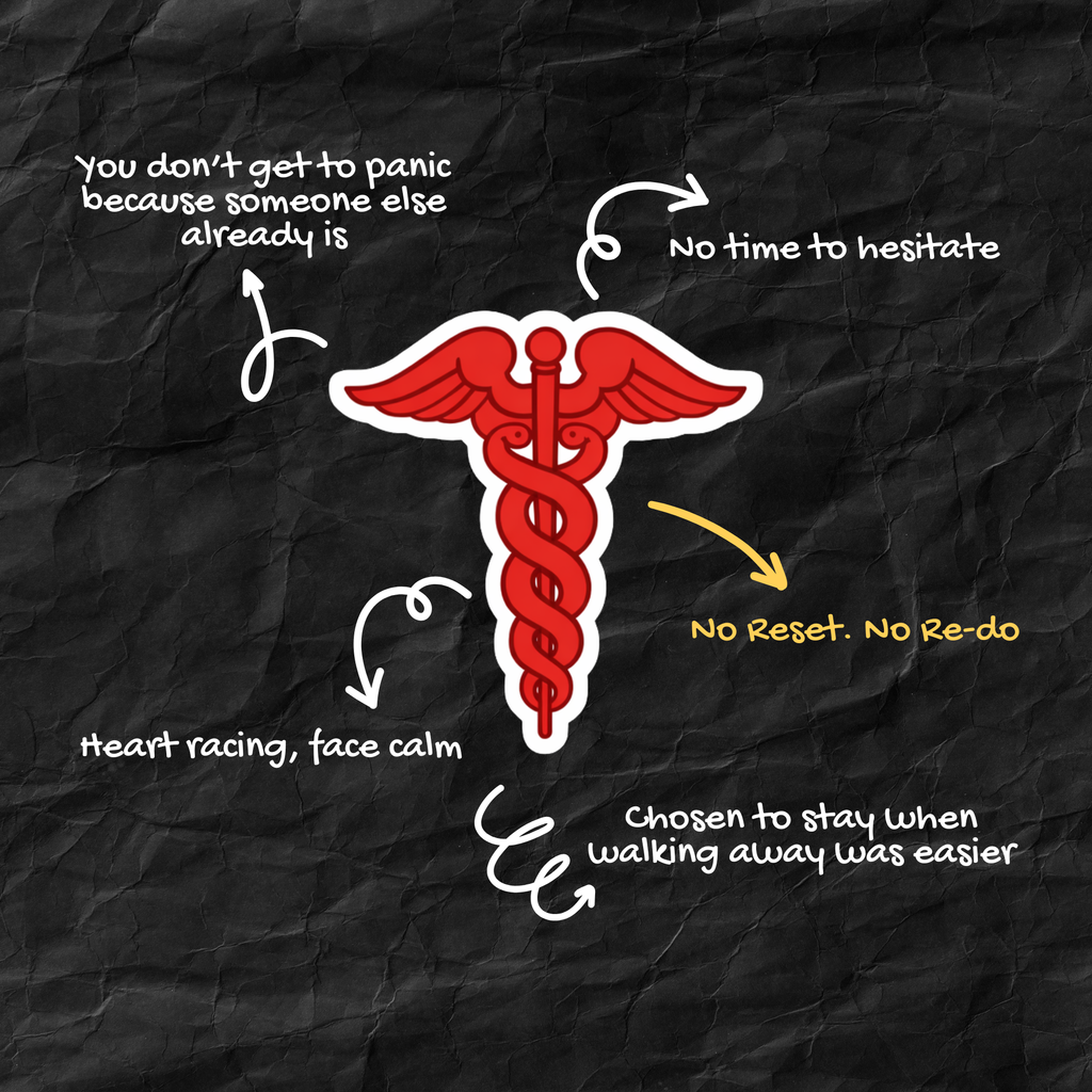 Red Caduceus Medical Symbol Vinyl Sticker