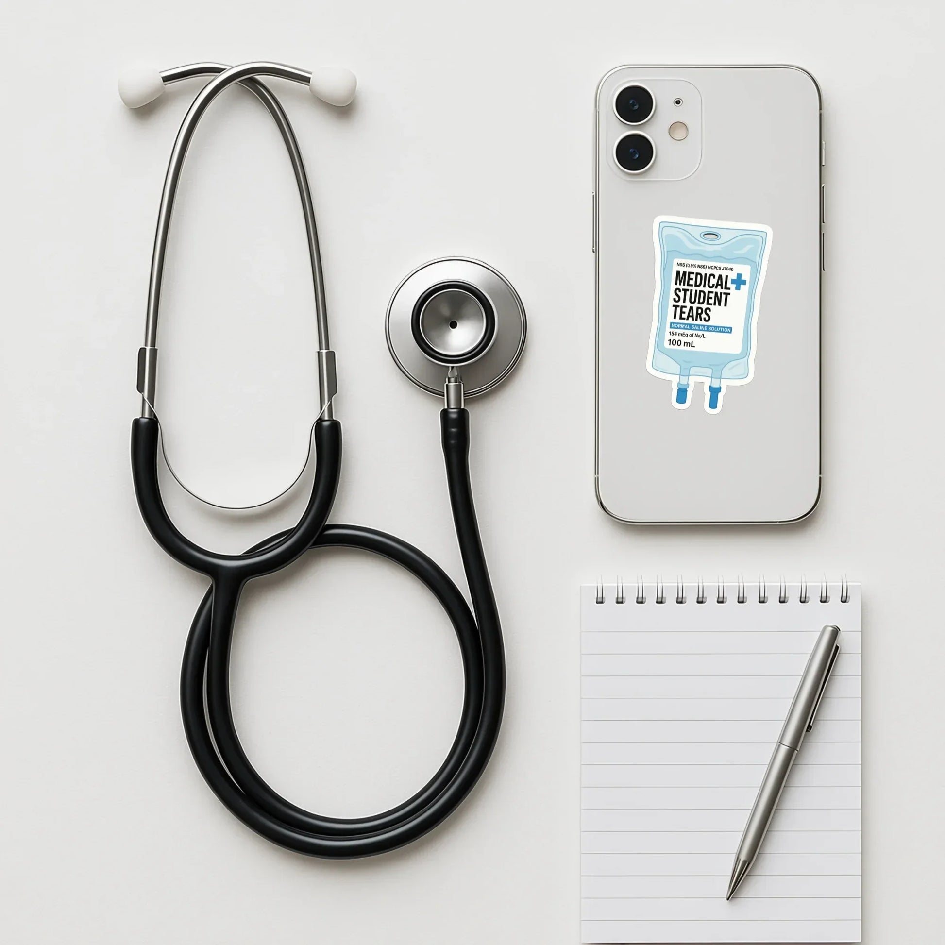 Medical Student Tears IV Bag Sticker (Blue)