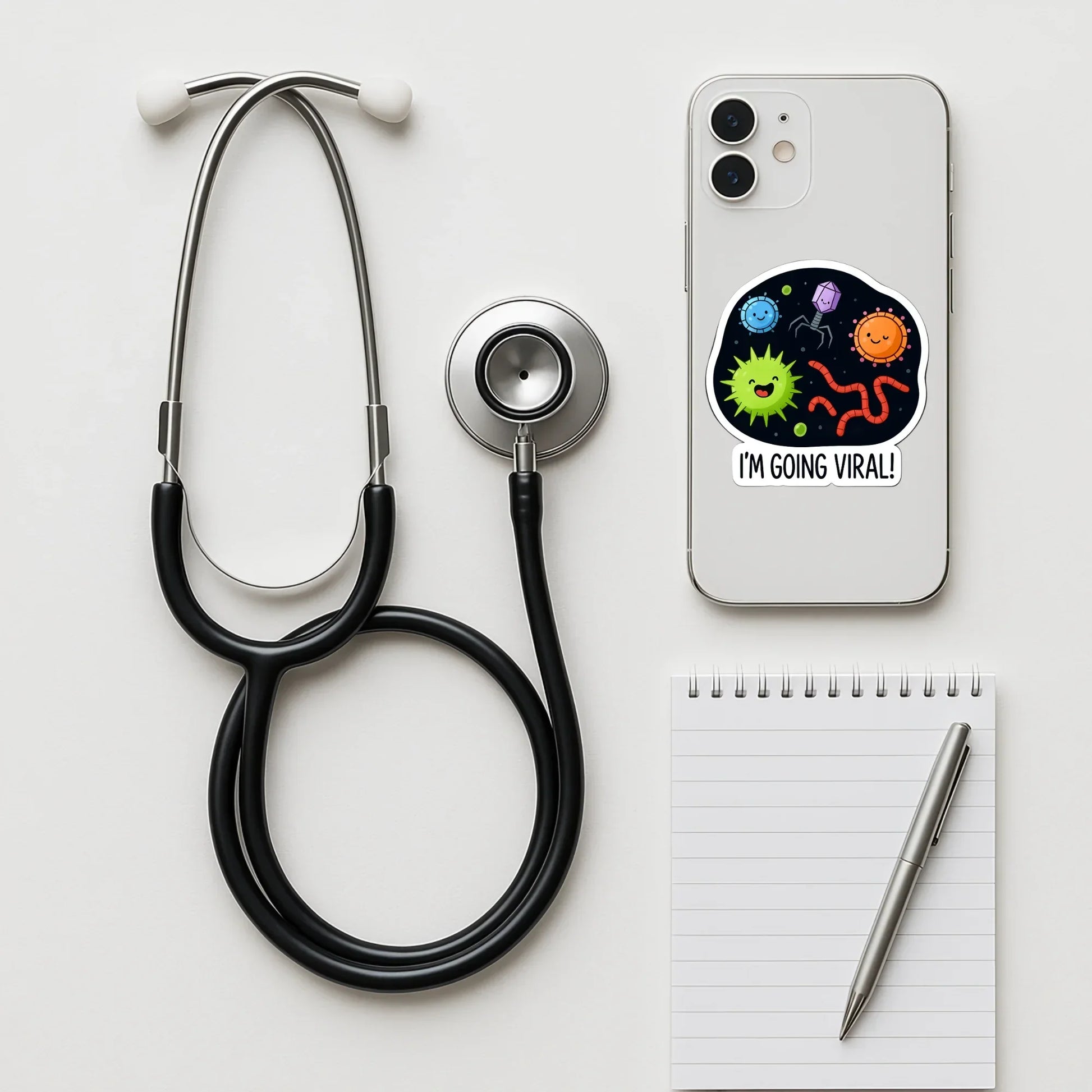 I'm Going Viral! Cute Microbes Sticker