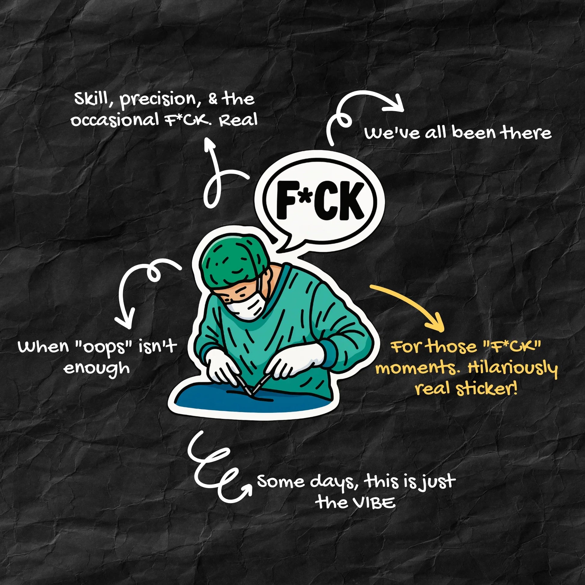 Swearing Surgeon Sticker