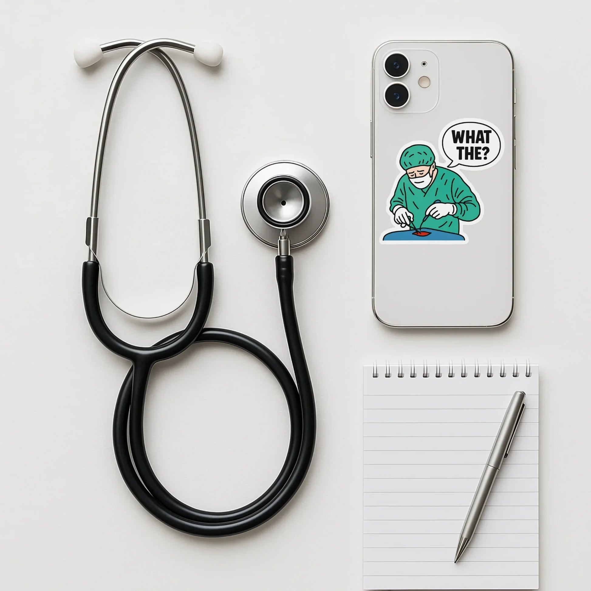 What The? Confused Surgeon Sticker