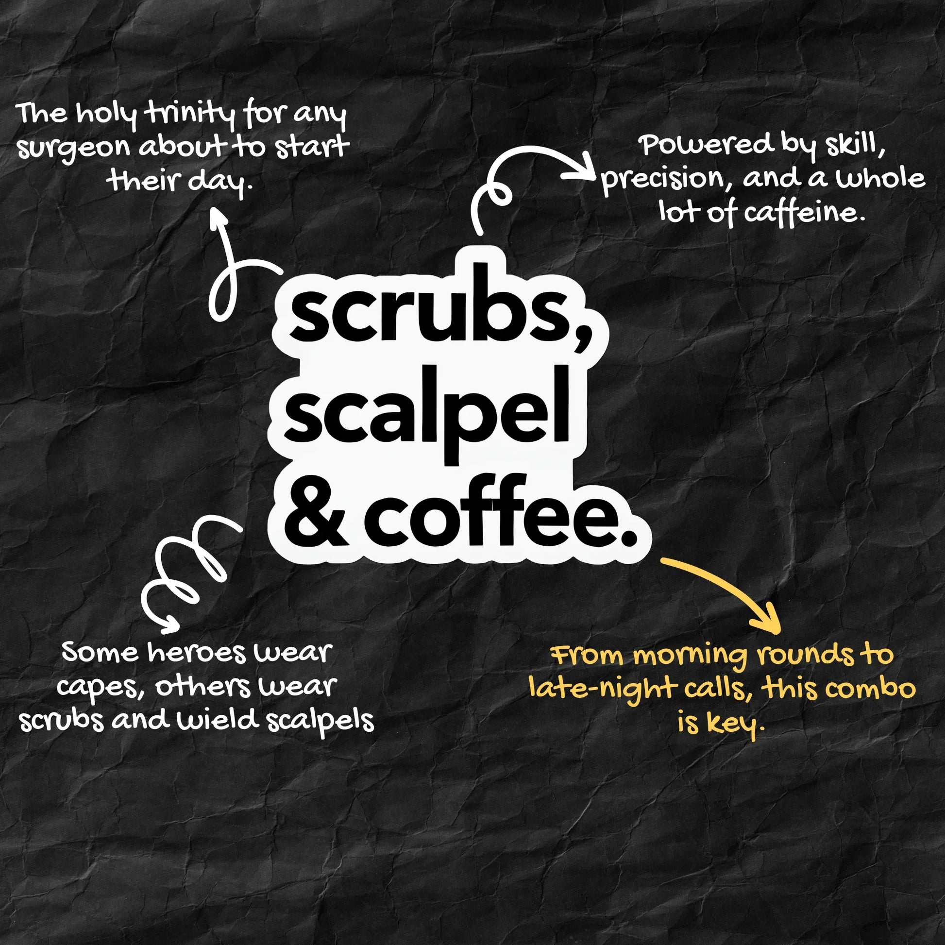 Scrubs, Scalpel & Coffee Sticker