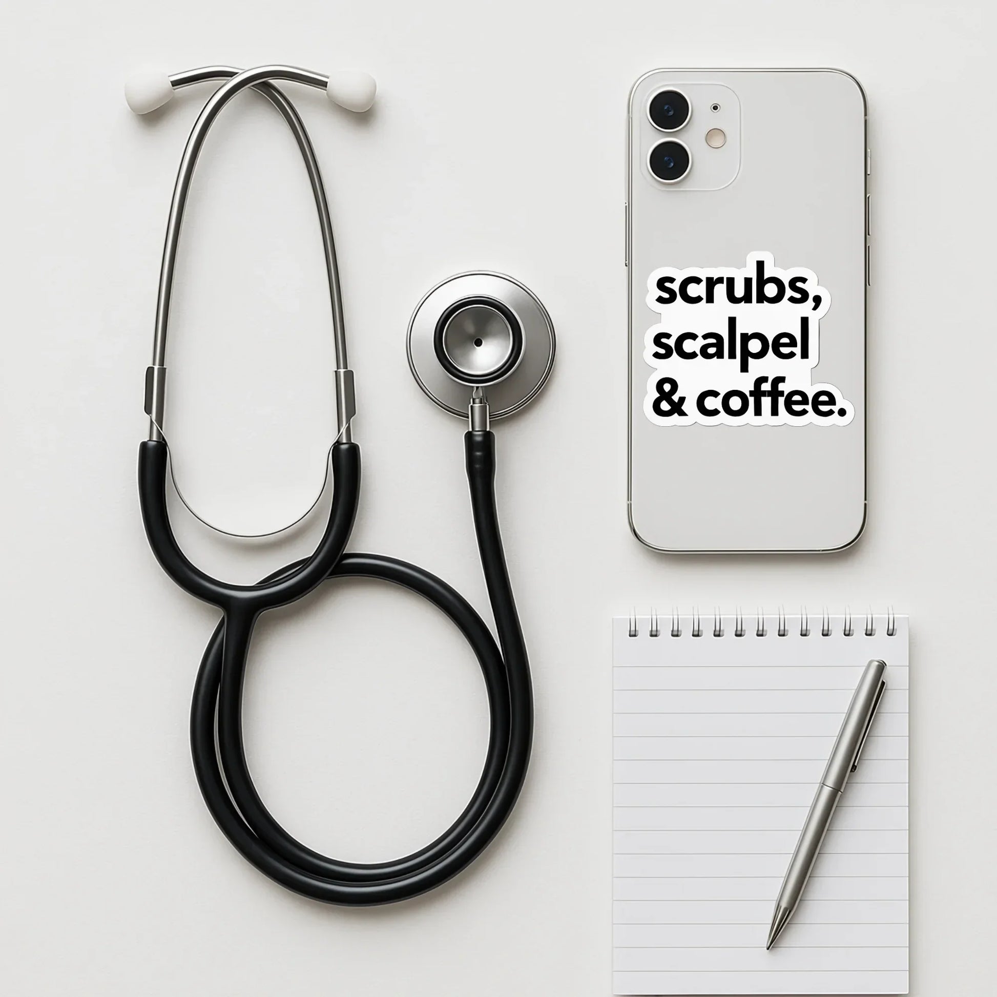Scrubs, Scalpel & Coffee Sticker