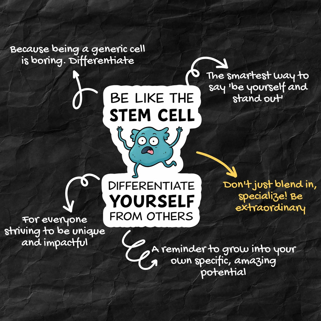 Be Like a Stem Cell - Motivational Science Sticker