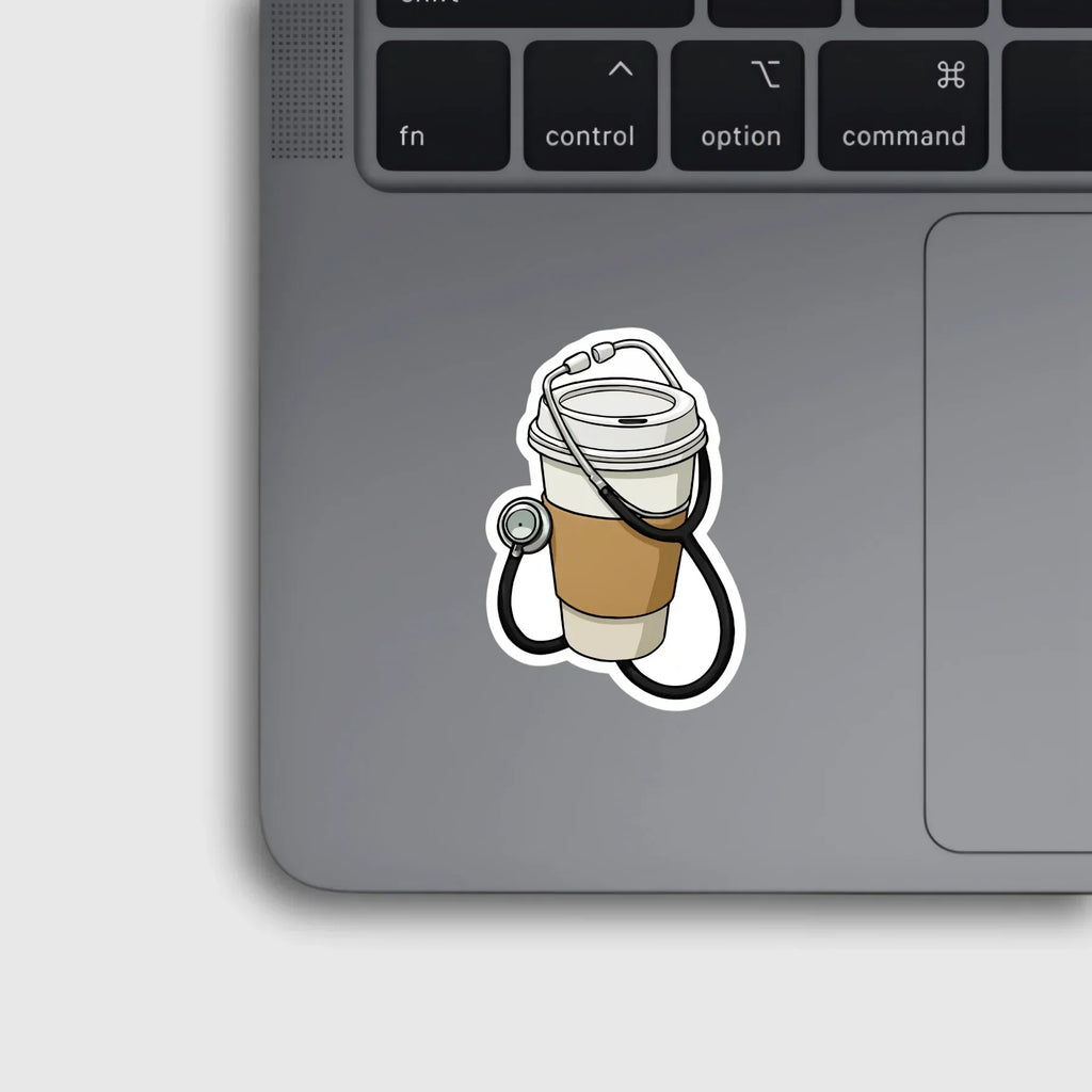 Stethoscope Coffee Cup - Doctor Coffee Sticker