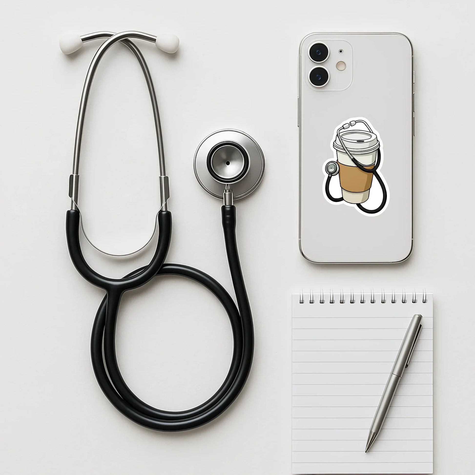 Stethoscope Coffee Cup Sticker