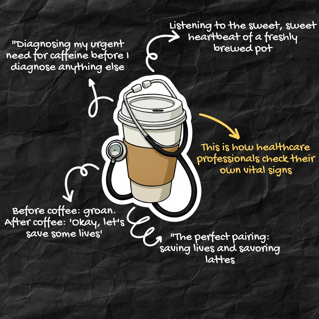 Stethoscope Coffee Cup - Doctor Coffee Sticker