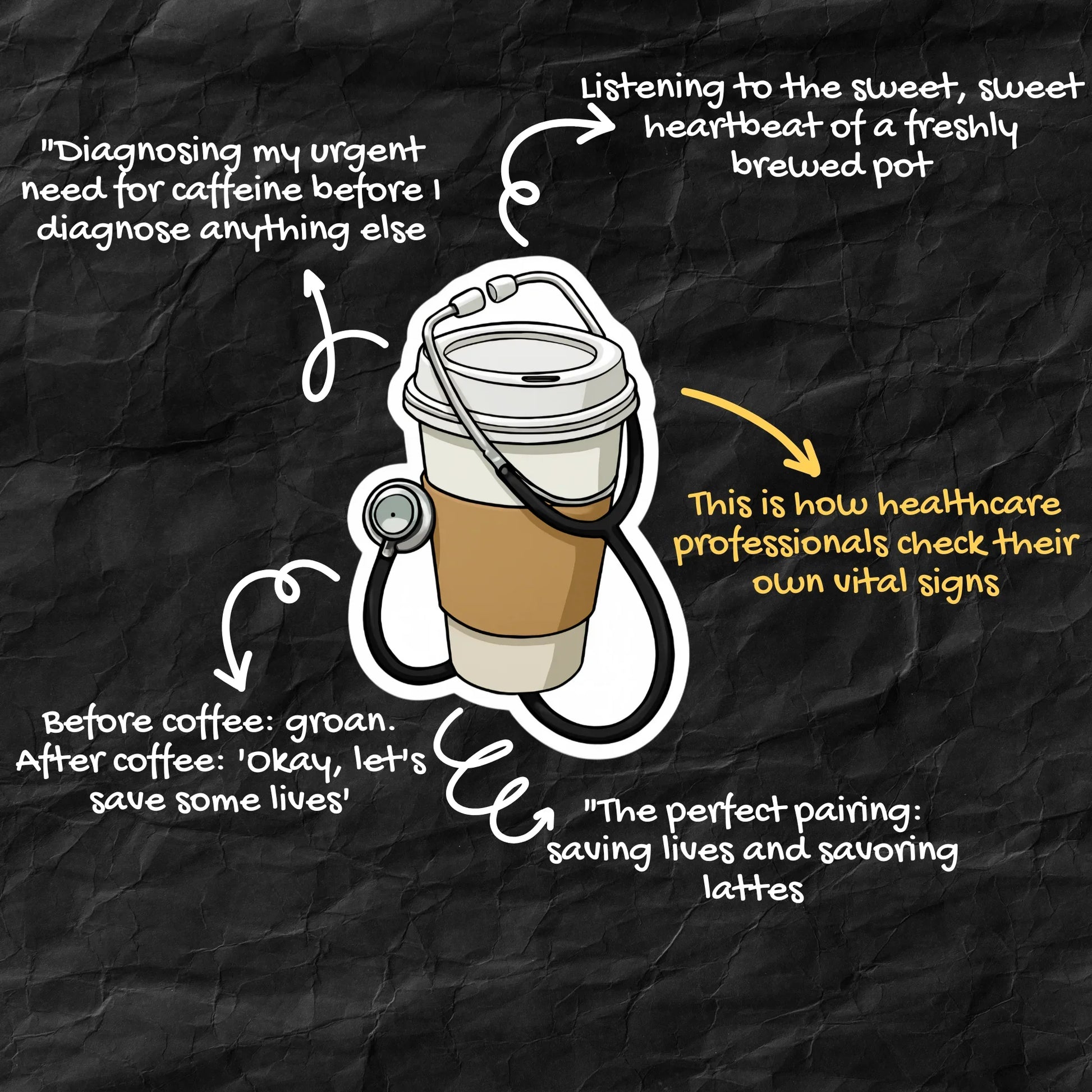 Stethoscope Coffee Cup Sticker