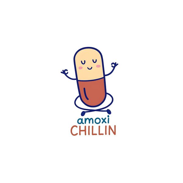 Amoxi-Chillin - Meditating Pill Sticker