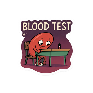 Blood test medical pun sticker Medical vinyl sticker for medicos, nurses, interns and students - Arterise
