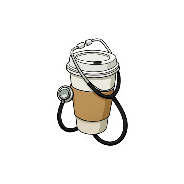Stethoscope Coffee Cup - Doctor Coffee Sticker